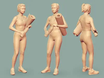 Stylized Fitness Character Low-poly 3D model
