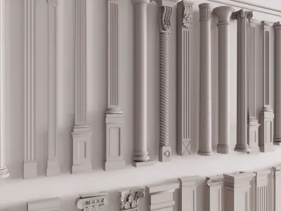Classical Column Reference Set 3D model
