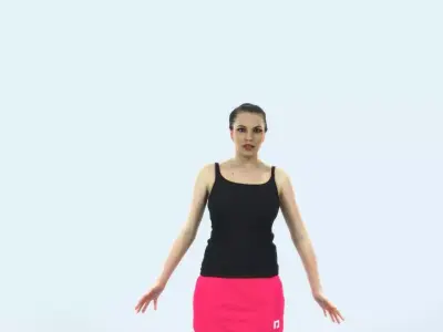 Dream E Animated Rigged Sports Woman Low-poly 3D model