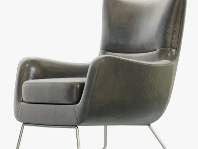 RH Modern Liam Leather Chair 3D model