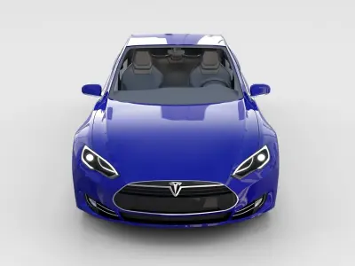 Tesla Model S with interior rev 3D model