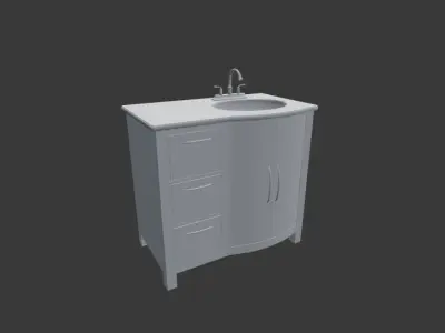 Marble Bathroom Sink Free low-poly 3D model