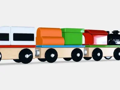 LILLABO 3piece train set Low-poly 3D model