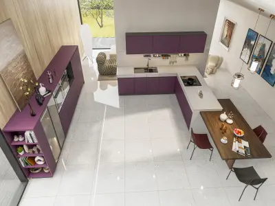 Kitchen fully parametric  Resizable manufacturable  0019 3D model