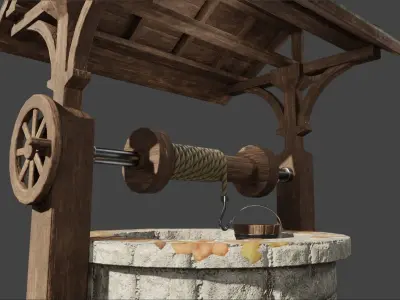 Stone Well Free low-poly 3D model
