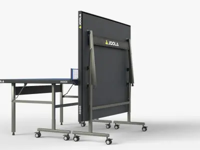 Blue Tennis Table Ping Pong   racket  and ball Low-poly 3D model