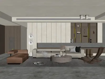 Living Room Interior Scene 5 3D model