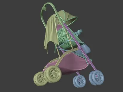 well modeled and detailed Platinum Baby Strollers 3D model