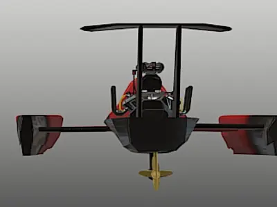 Drag Boat - Fast Motion - High Poly 3D model