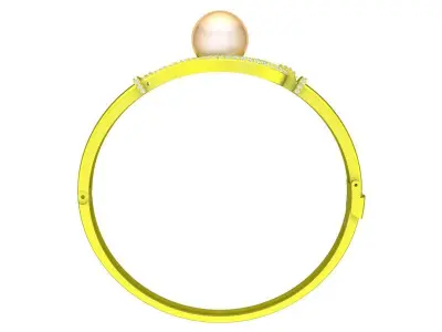 A7811 Luxury Diamond Pearl Women Bangle Bracelets  3D print model