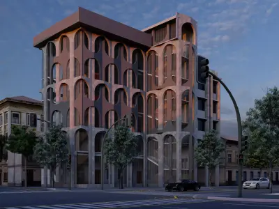 Classic stone facade-Building Classic Facade Element 3D model buy