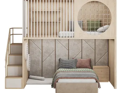 Bunk bed for children 1 3D model