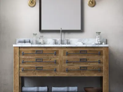 MERCANTILE EXTRA-WIDE SINGLE VANITY SINK 3D model