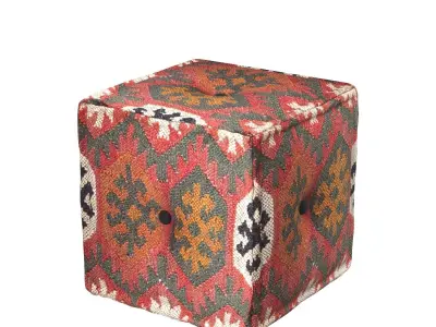 Handmade Kilim Pouf 3D model