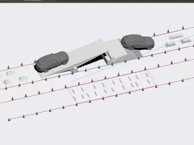 Car test drive route 3D model