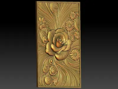 20 Rose CNC Relief Model 3D print model