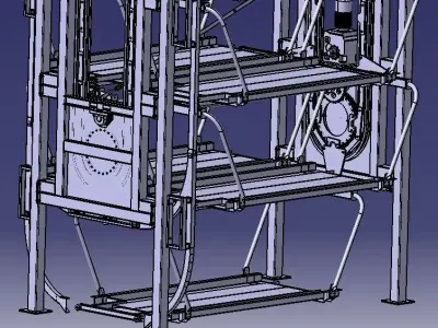 Smart rotary parking system for 12 cars 3D model