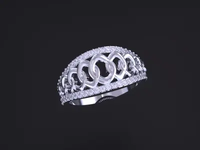 Cuban Chain Jewelry Ring 3D print model