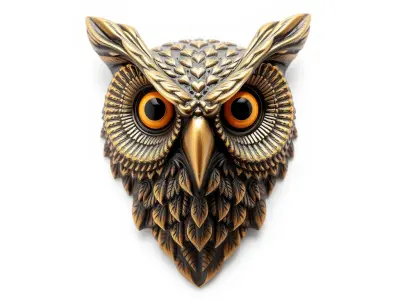 Owl Head Door Handle Bronze Sculpture model pack Low-poly 3D model