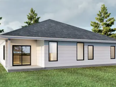 3D Modern House Plan Single Floor Home Design AutoCAD  3D model