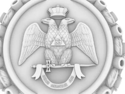 Masonic Double Eagle Ring 3D print model