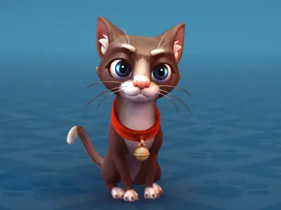 Cats Cartoon Low-poly 3D model