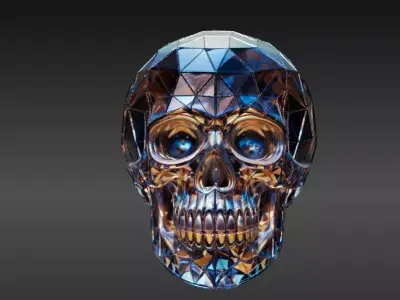 Crystal Skull Lamp 3D Print Model  Elegant Halloween Decor 3D print model