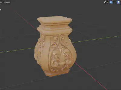Classic decorative Square Pedestal CNC 3D Print 3D print model