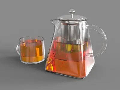 Clear Glass Teapot 3D model
