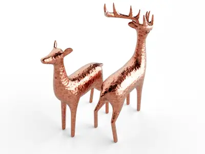 Copper Reindeer Decoration 3D model