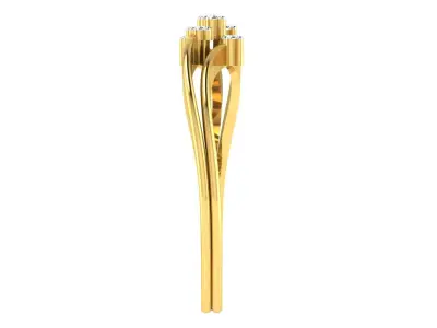 Light Weight Yellow Gold Diamond Ring  -R-4186 3D print model