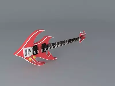 Flaming guitar Free 3D model