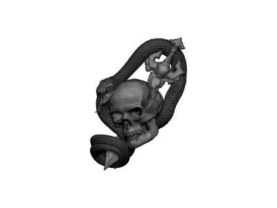 skull bones snake 3D print model