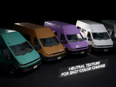 Service Van Low-poly 3D model
