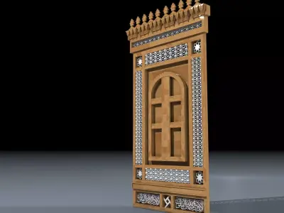 3D Arabesque Decorative Wall Element 3D model