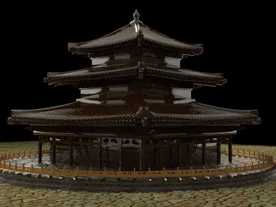 Chinese ancient house 3D model 29