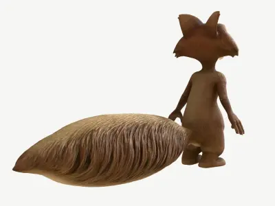 Cartoon Squirrel Low-poly 3D model