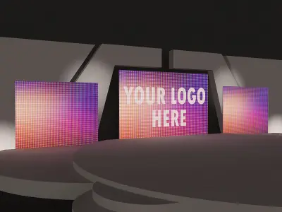 Event and Conference Stage With Led Screens 3D model