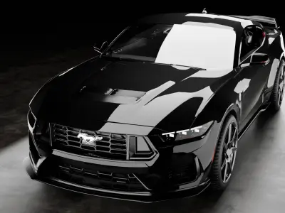 Ford Mustang 2024 with interior 3D model