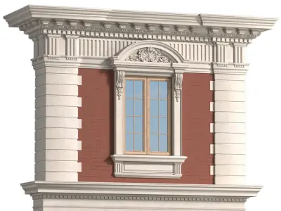 Classic facade with rusticated stone 3D model