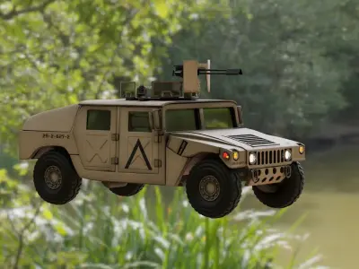 HMMWV humvee High Mobility Multipurpose Wheeled Vehicle  GAU19 3D model