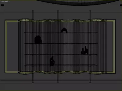 Luxury Wall-Mounted Display Shelf with Artistic Decor Low-poly 3D model