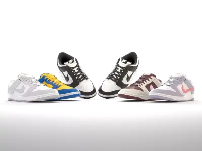 Nike Dunk Low Variety Pack Low-poly 3D model