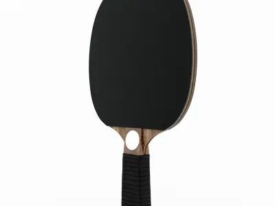 Leather and Walnut Table Tennis Paddles 3D model