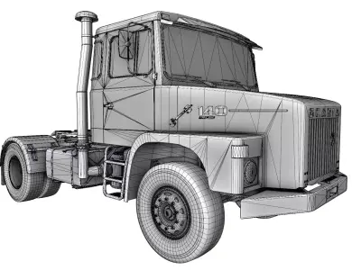 Scania L140 4x2 38 Stock Classic Truck Low-poly 3D model