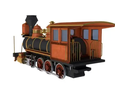 Steam Train Locomotive 3D model