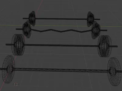 Set 4 barbell 3D model