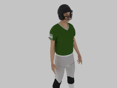 American Football Player  Low-poly 3D model purchase