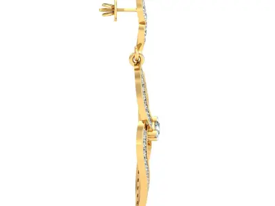 Women Earring 3DM STL OBJ FBX Render Details 3D print model 10