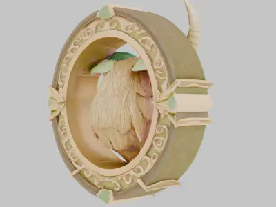 Mystical Bull Emblem Low-poly 3D model